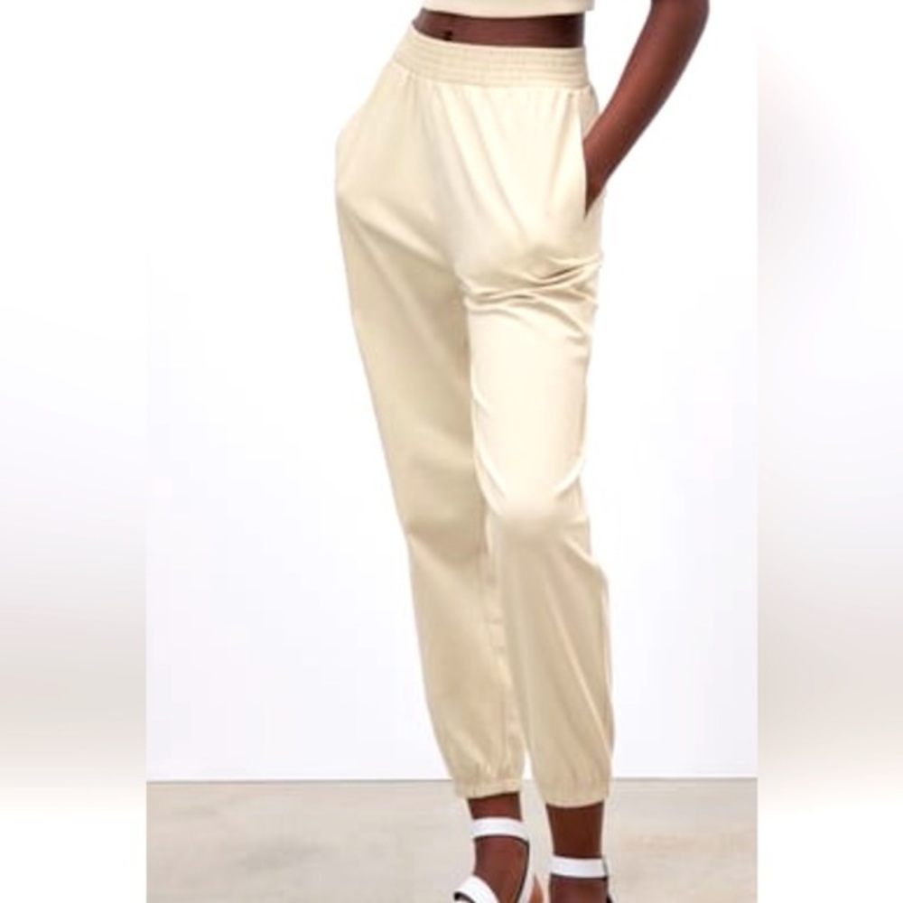 Zara Taupe Jogger Pants Medium **NWT**